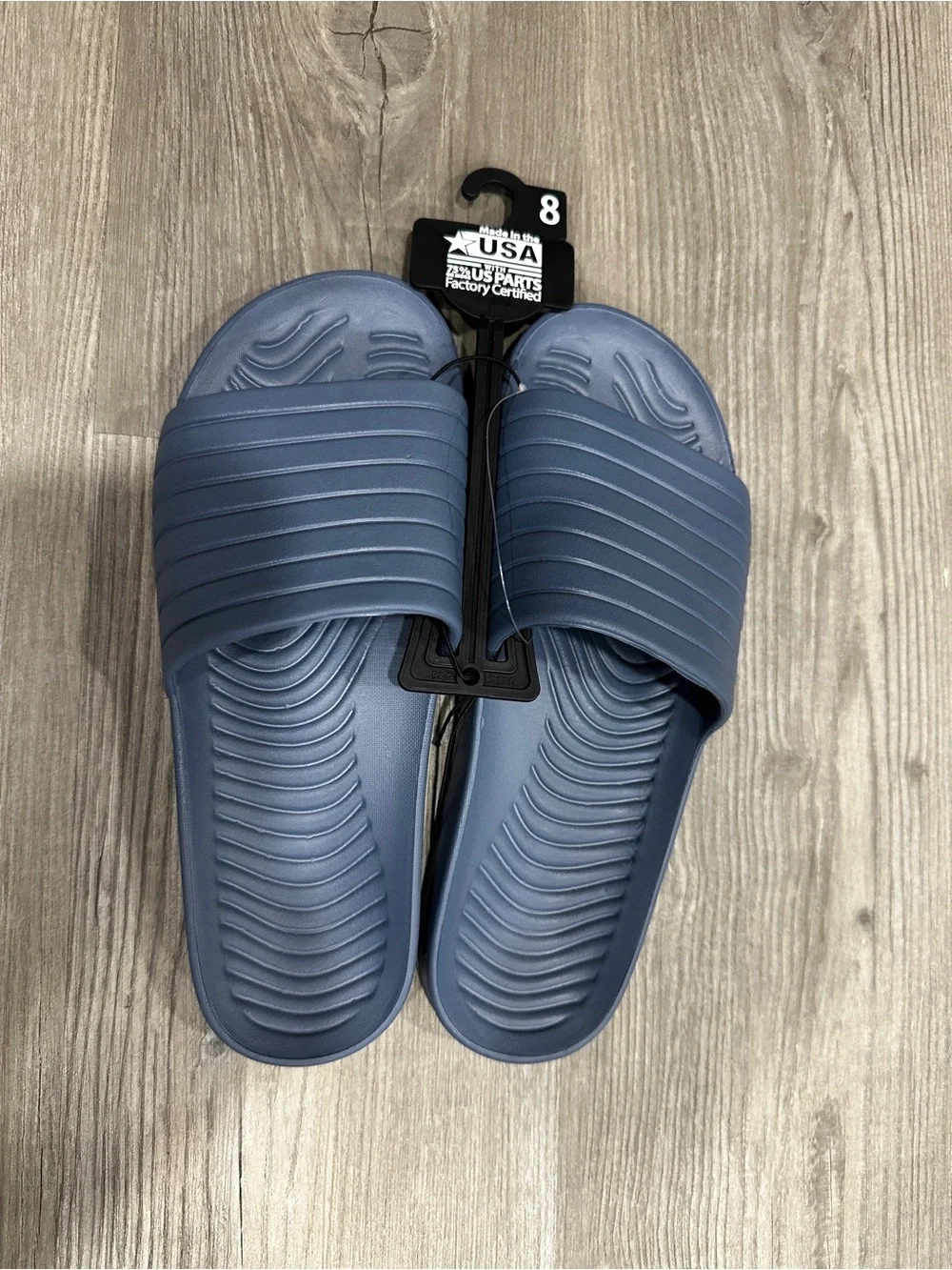 Athletic Works Men's Slate Blue Slide Sandals
